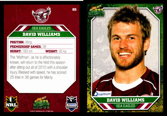 Card #  065 David Williams NRL 2011 Champions