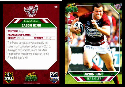 Card #  068 Jason King NRL 2011 Champions