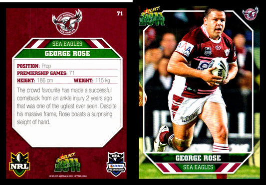Card #  071 George Rose NRL 2011 Champions