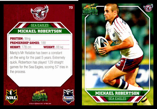 Card #  073 Michael Robertson NRL 2011 Champions