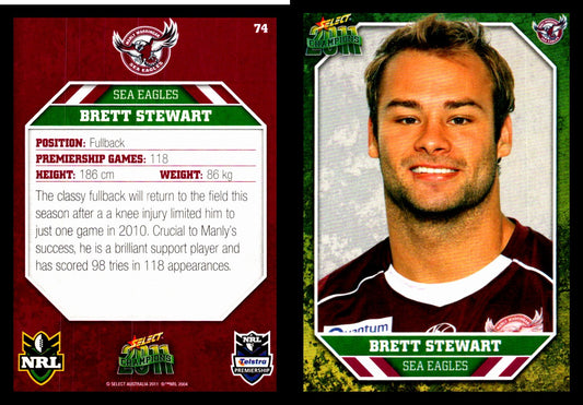 Card #  074 Brett Stewart NRL 2011 Champions