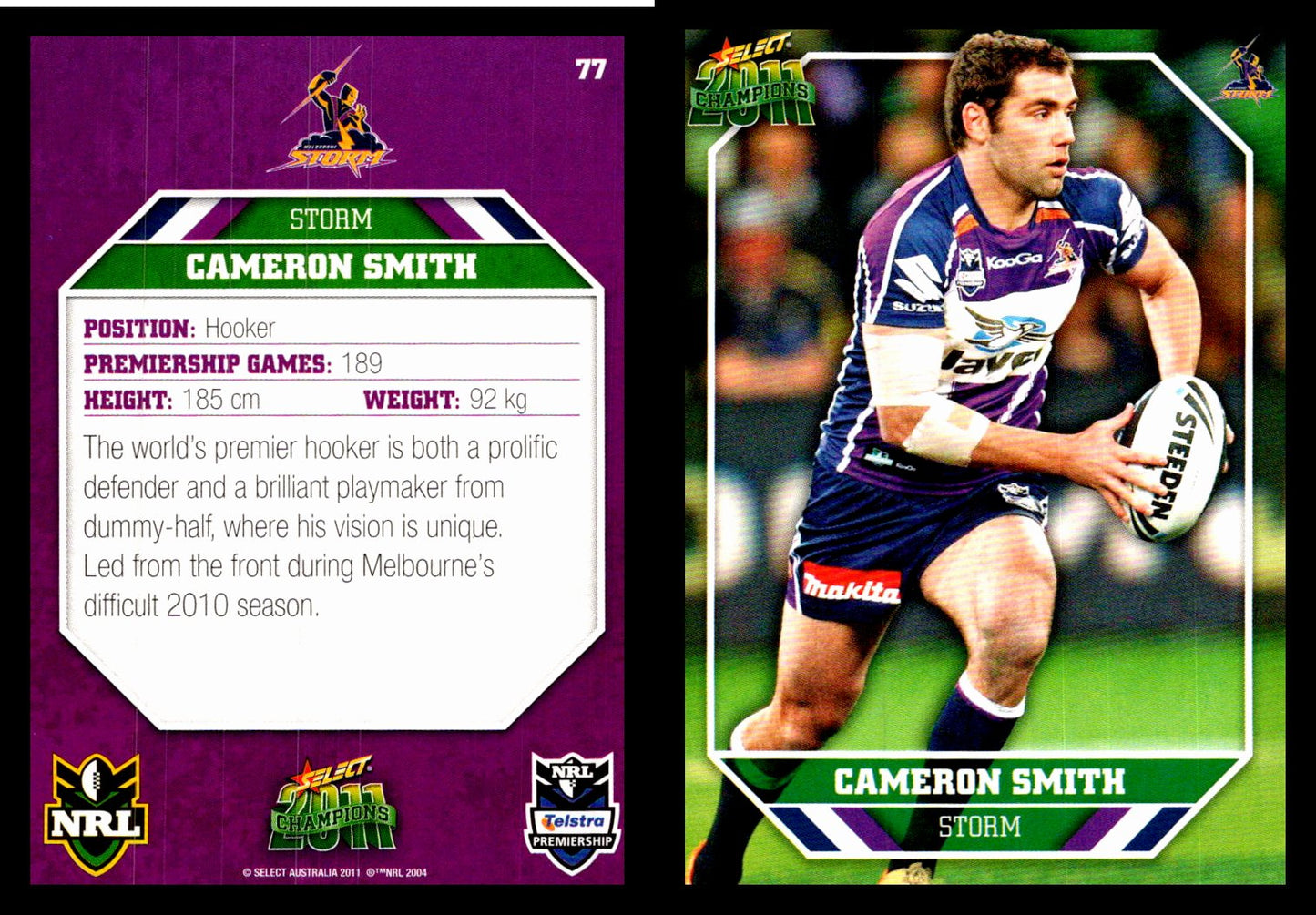 Card #  077 Cameron Smith NRL 2011 Champions