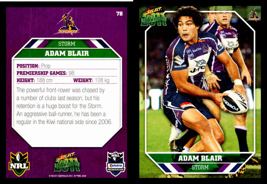 Card #  078 Adam Blair NRL 2011 Champions