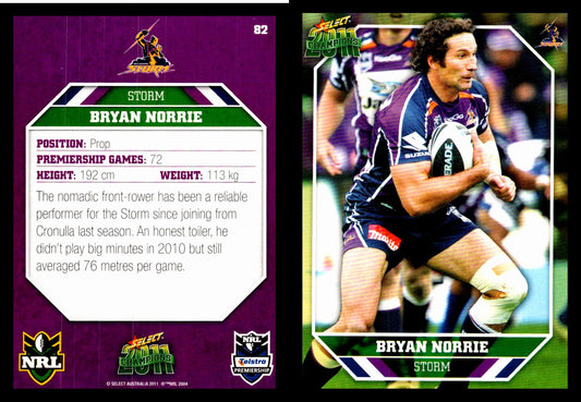 Card #  082 Bryan Norrie NRL 2011 Champions