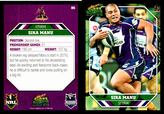 Card #  085 Sika Manu NRL 2011 Champions