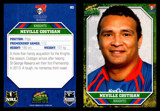 Card #  092 Neville Costigan NRL 2011 Champions