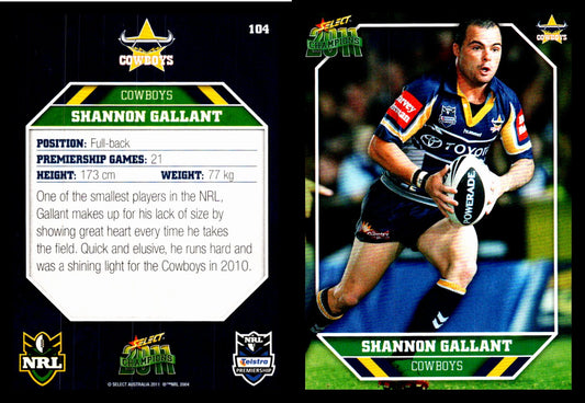 Card #  104 Shannon Gallant NRL 2011 Champions