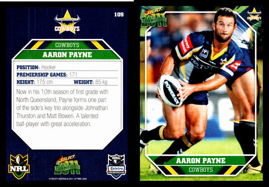 Card #  109 Aaron Payne NRL 2011 Champions