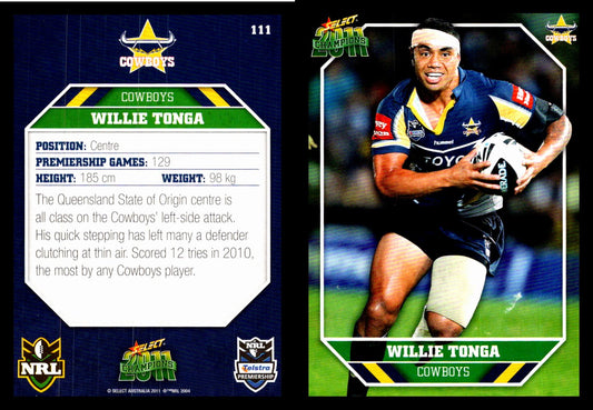 Card #  111 Willie Tonga NRL 2011 Champions