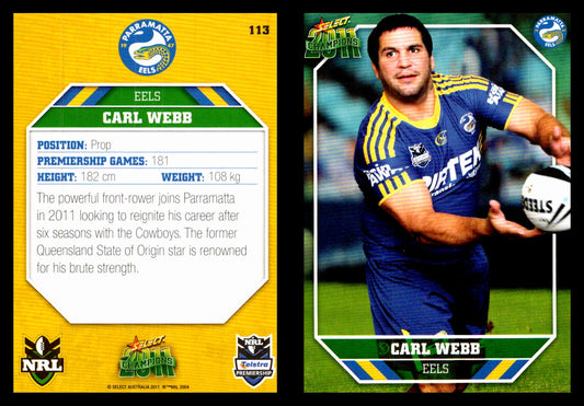 Card #  113 Carl Webb NRL 2011 Champions
