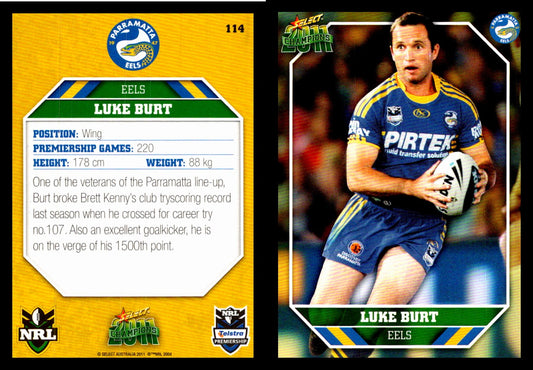 Card #  114 Luke Burt NRL 2011 Champions