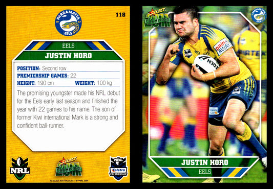 Card #  118 Justin Horo NRL 2011 Champions