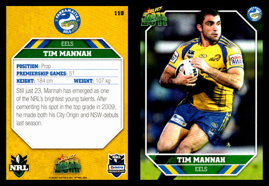 Card #  119 Tim Mannah NRL 2011 Champions