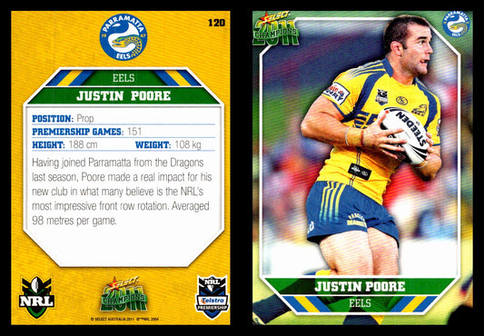Card #  120 Justin Poore NRL 2011 Champions