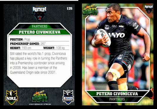 Card #  125 Petero Civoniceva NRL 2011 Champions