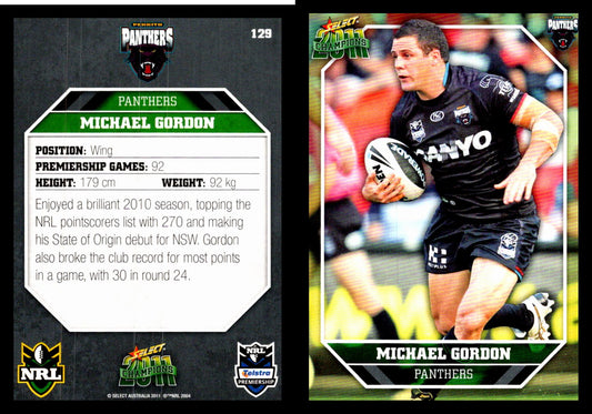 Card #  129 Michael Gordon NRL 2011 Champions