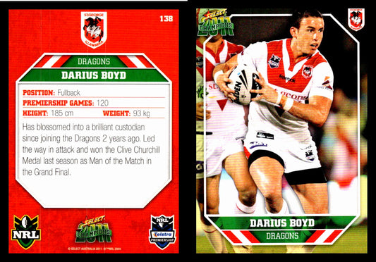 Card #  138 Darius Boyd NRL 2011 Champions