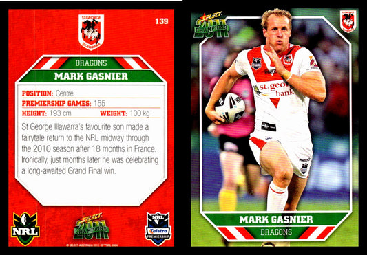 Card #  139 Mark Gasnier NRL 2011 Champions