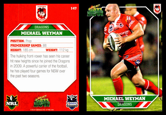 Card #  147 Michael Weyman NRL 2011 Champions