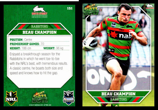 Card #  151 Beau Champion NRL 2011 Champions