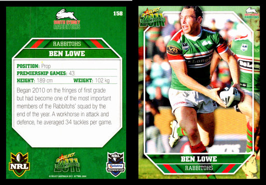 Card #  158 Ben Lowe NRL 2011 Champions