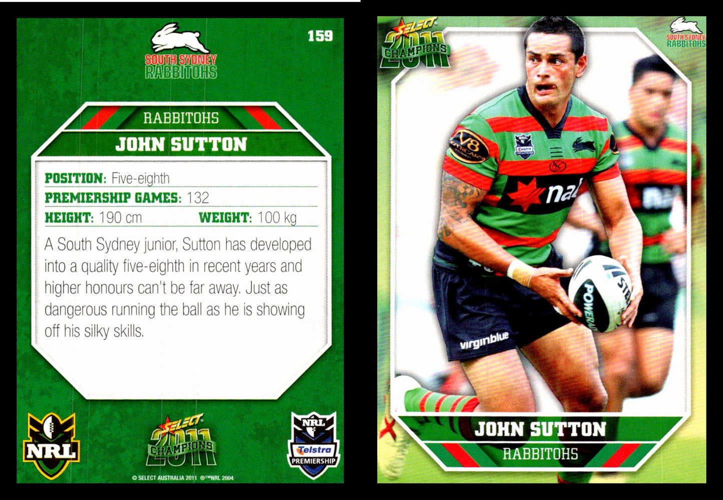Card #  159 John Sutton NRL 2011 Champions