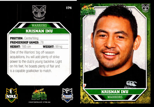 Card #  174 Krisnan Inu NRL 2011 Champions