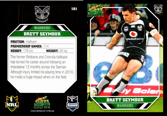 Card #  181 Brett Seymour NRL 2011 Champions