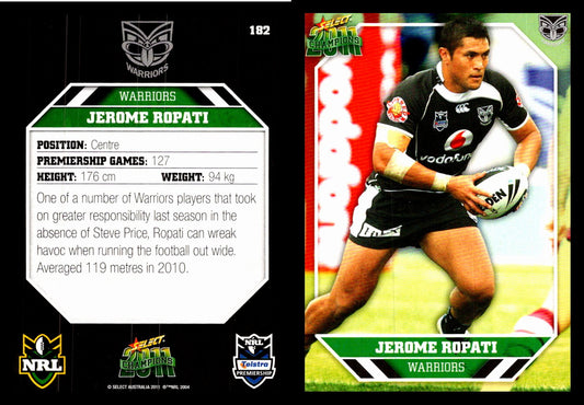 Card #  182 Jerome Ropati NRL 2011 Champions