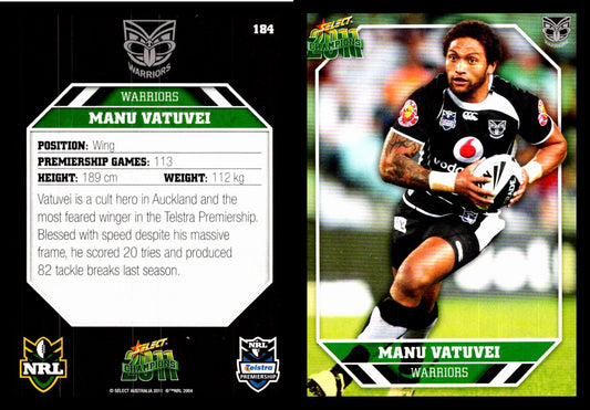 Card #  184 Manu Vatuvei NRL 2011 Champions