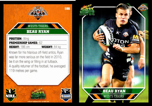 Card #  186 Beau Ryan NRL 2011 Champions