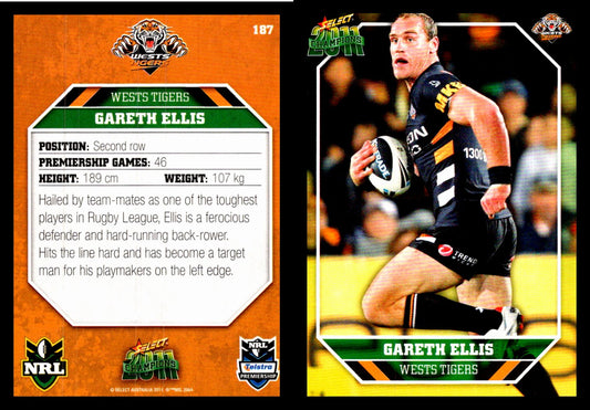 Card #  187 Gareth Ellis NRL 2011 Champions