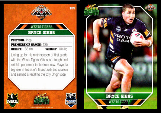 Card #  189 Bryce Gibbs NRL 2011 Champions