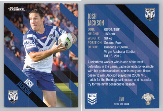 Card # 026 Josh Jackson NRL 2021 Traders Bulldogs