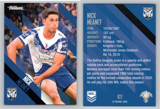 Card # 027 Nick Meaney NRL 2021 Traders Bulldogs