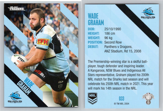 Card # 033 Wade Graham NRL 2021 Traders Sharks