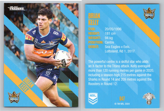 Card # 047 Brian Kelly NRL 2021 Traders Titans