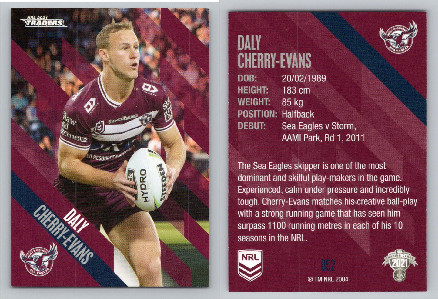 Card # 052 Daly Cherry-Evans NRL 2021 Traders Sea Eagles