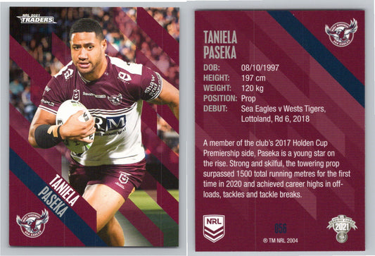 Card # 056 Taniela Paseka NRL 2021 Traders Sea Eagles
