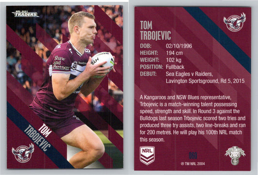 Card # 060 Tom Trbojevic NRL 2021 Traders Sea Eagles