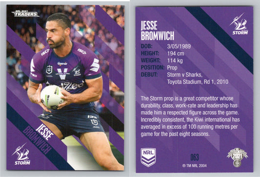 Card # 063 Jesse Bromwich NRL 2021 Traders Storm