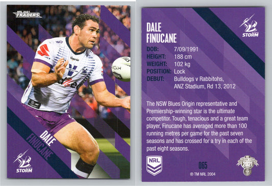 Card # 065 Dale Finucane NRL 2021 Traders Storm