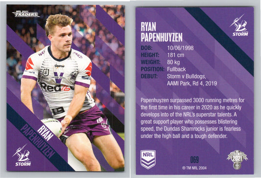 Card # 069 Ryan Papenhuyzen NRL 2021 Traders Storm