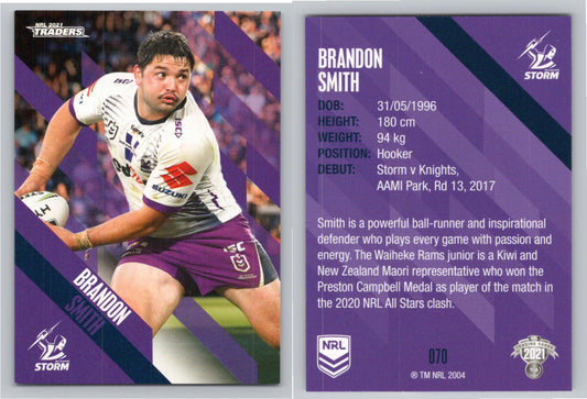 Card # 070 Brandon Smith NRL 2021 Traders Storm