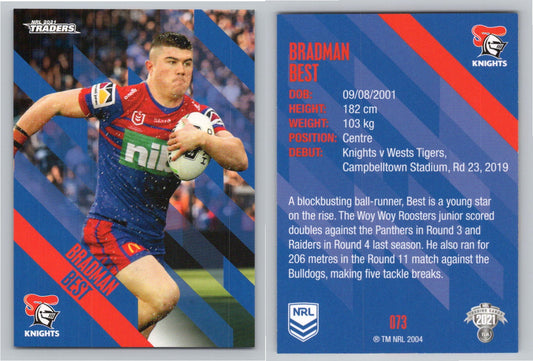 Card # 073 Bradman Best NRL 2021 Traders Knights