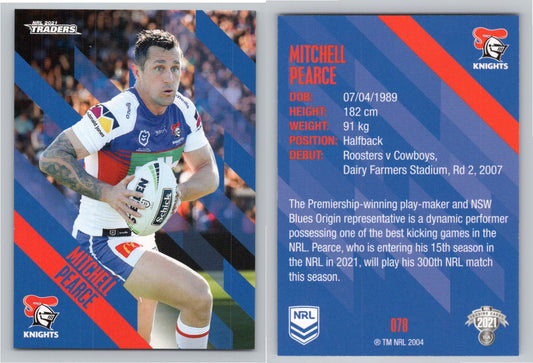 Card # 078 Mitchell Pearce NRL 2021 Traders Knights