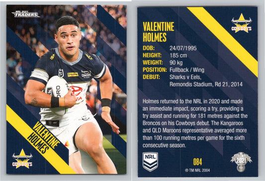 Card # 084 Valentine Holmes NRL 2021 Traders Cowboys