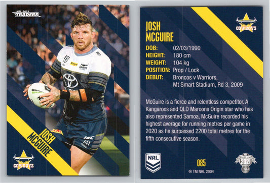 Card # 085 Josh McGuire NRL 2021 Traders Cowboys