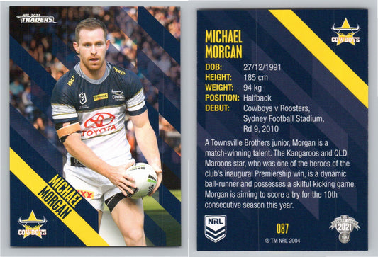 Card # 087 Michael Morgan NRL 2021 Traders Cowboys