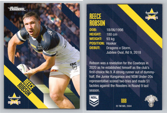 Card # 088 Reece Robson NRL 2021 Traders Cowboys